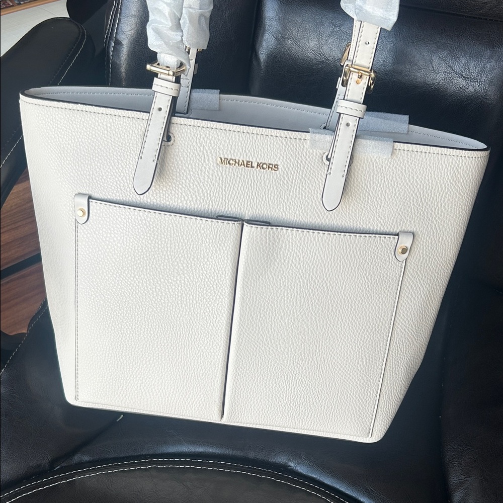 Michael Kors Cream Leather Tote